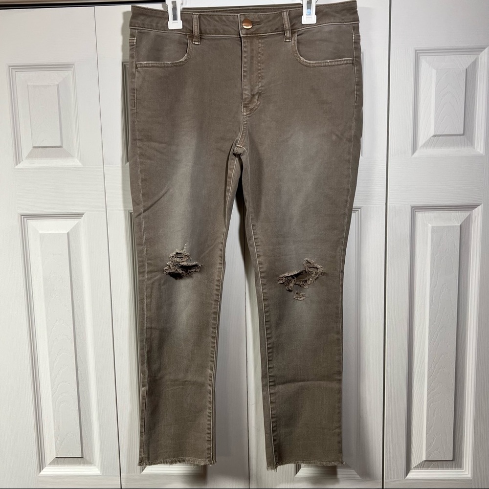American Eagle super super stretch crop jeggings women’s size 14
